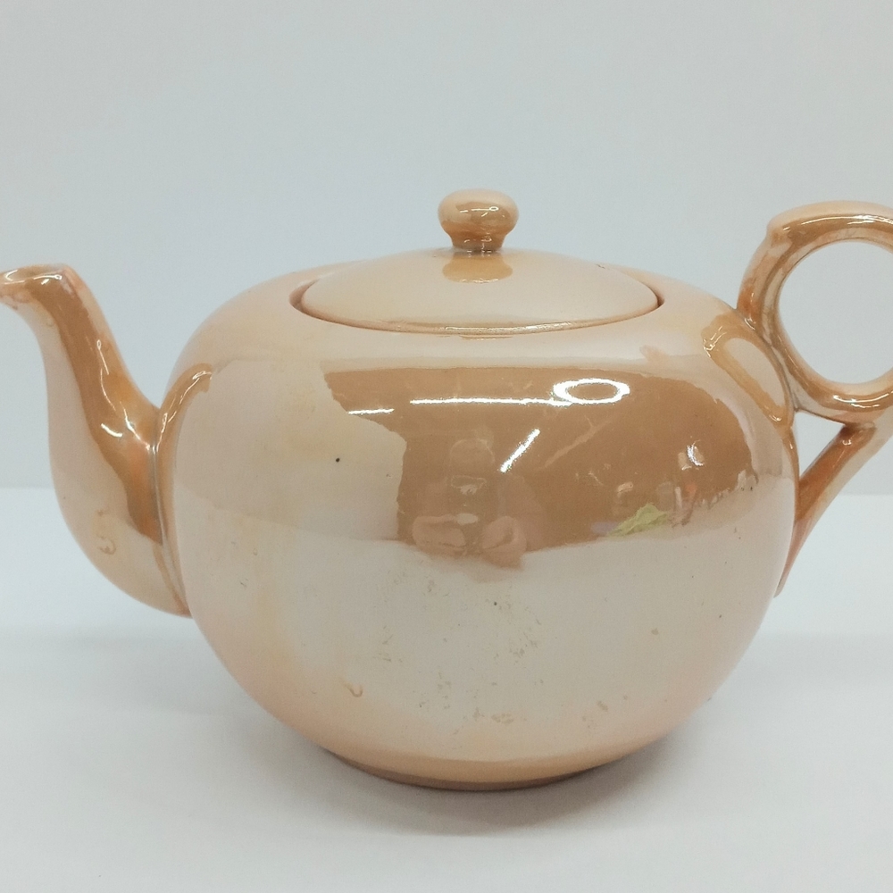 Vintage Shofu Japan Peach Teapot Lusterware